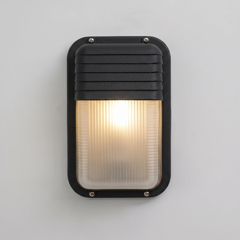 Aluminum Outdoor Bulkhead Wall Sconce with Sealed Glass | Weather-Resistant Light