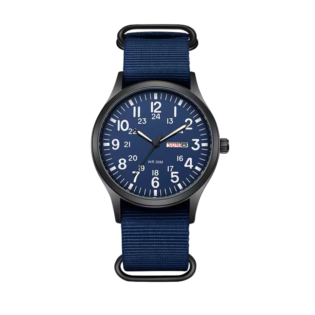 Men’s Waterproof Sports Watch – Rugged Outdoor Tactical Style Nylon Strap 42mm