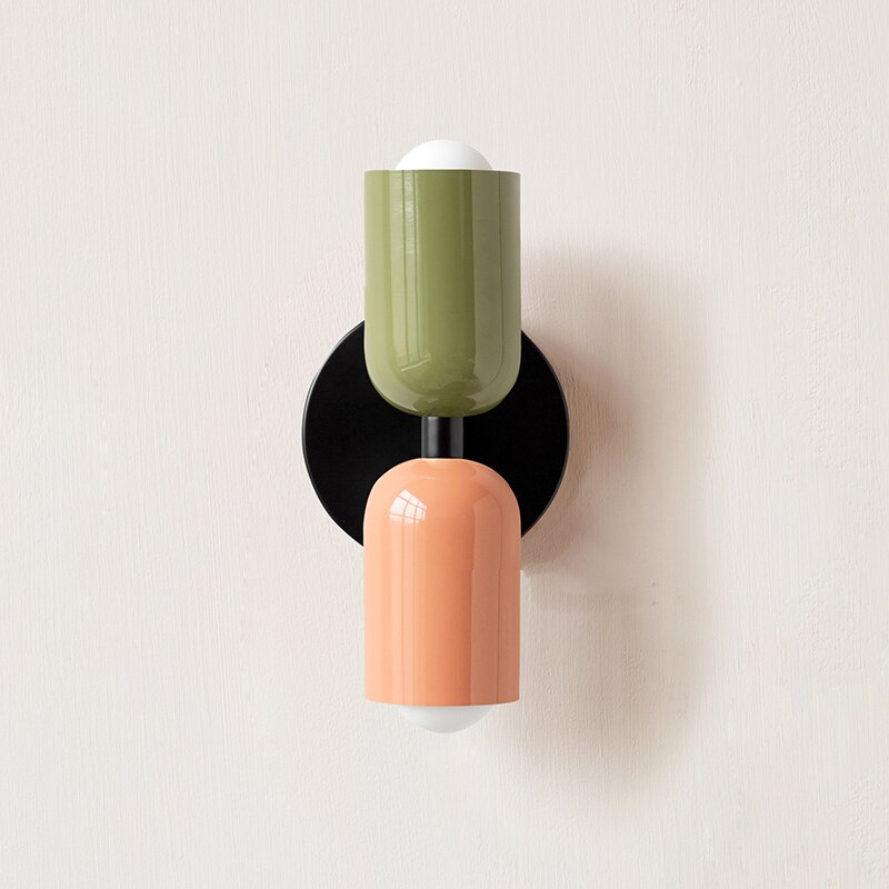 Colorful Modern Wall Sconce with Hand-Blown Glass Shade