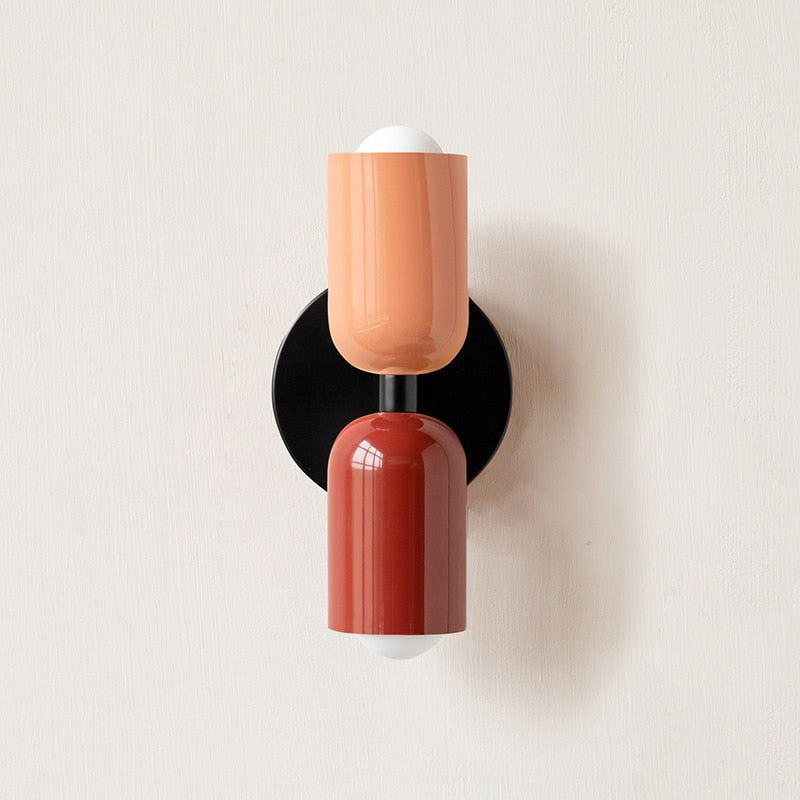Colorful Modern Wall Sconce with Hand-Blown Glass Shade