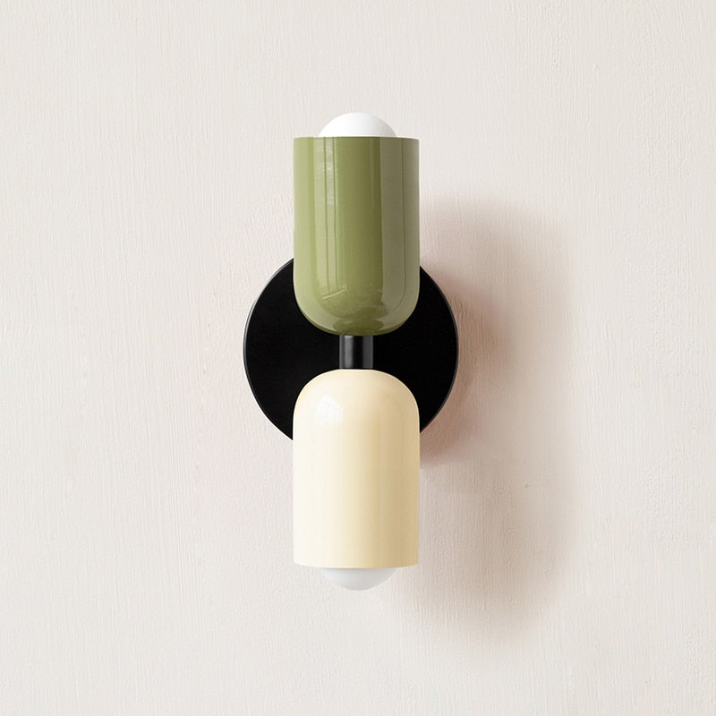 Colorful Modern Wall Sconce with Hand-Blown Glass Shade