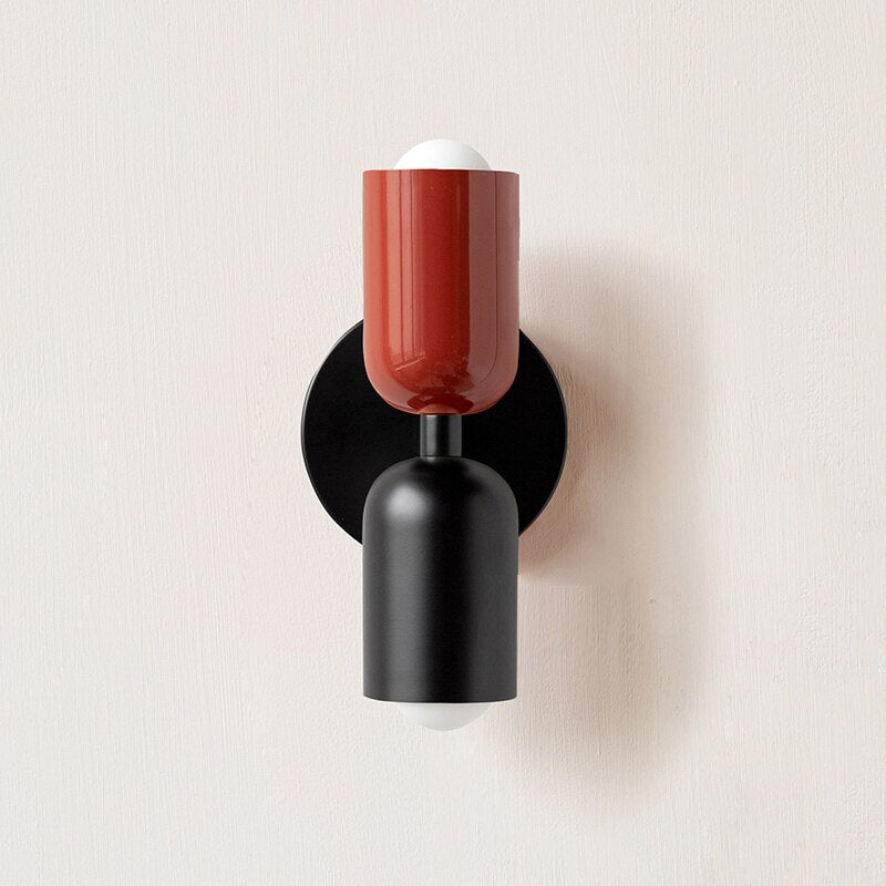 Colorful Modern Wall Sconce with Hand-Blown Glass Shade