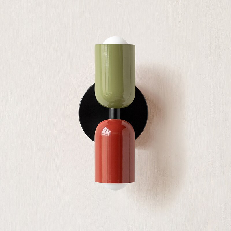 Colorful Modern Wall Sconce with Hand-Blown Glass Shade