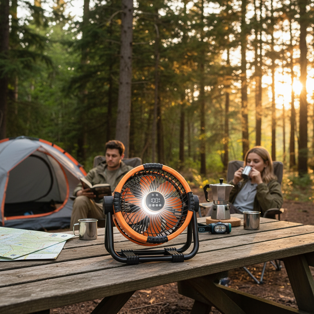Rechargeable Camping Fan 20000mAh LED Light Power Bank with Remote