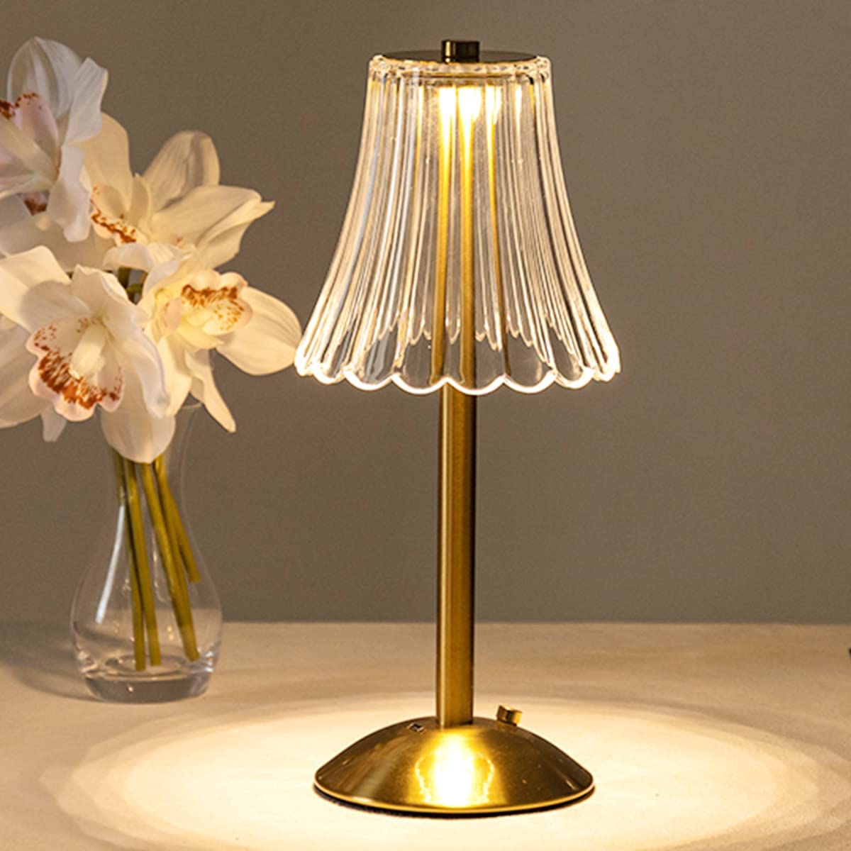 Crystal Touch Table Lamp Dimmable LED Bedside Nightstand Light