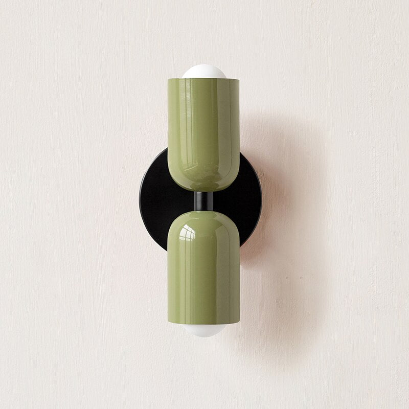 Colorful Modern Wall Sconce with Hand-Blown Glass Shade