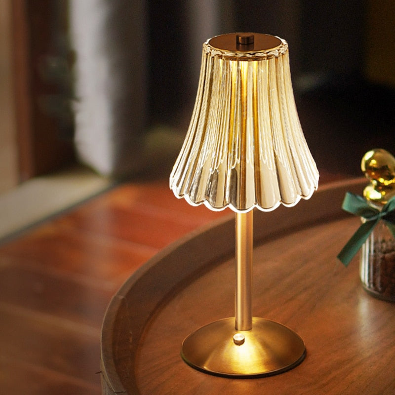 Crystal Touch Table Lamp Dimmable LED Bedside Nightstand Light