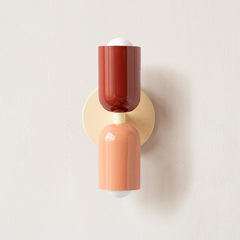 Colorful Modern Wall Sconce with Hand-Blown Glass Shade