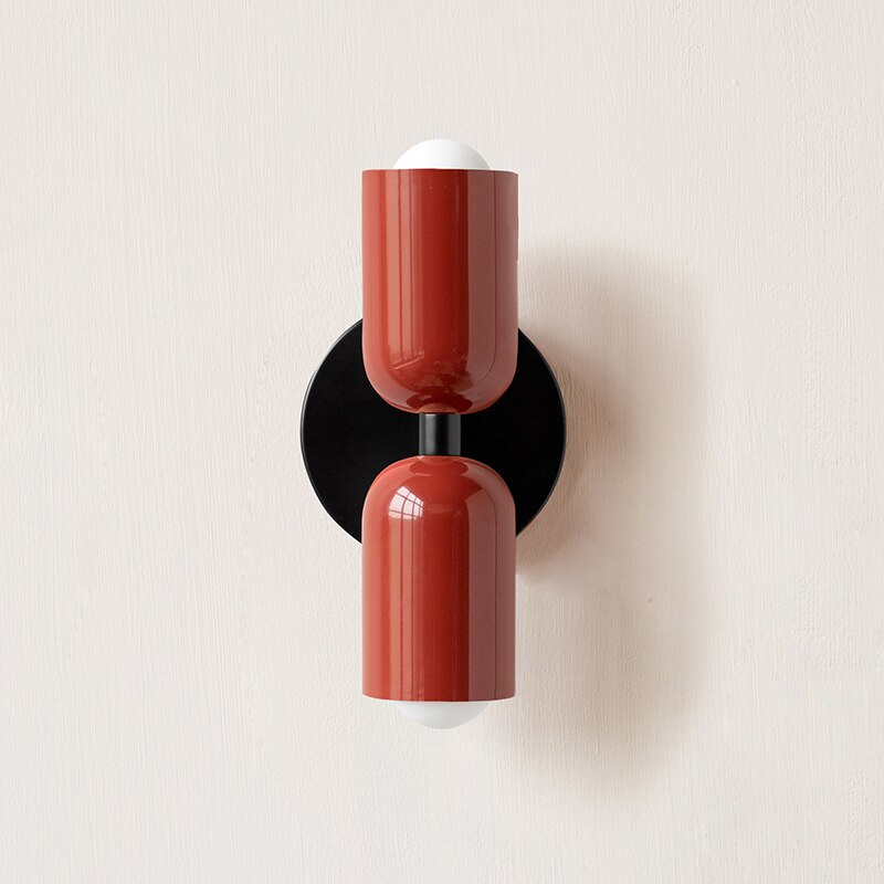 Colorful Modern Wall Sconce with Hand-Blown Glass Shade