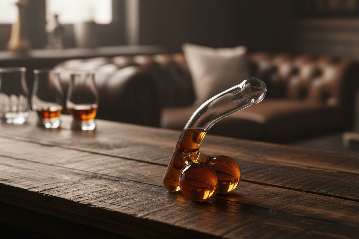 Novelty Glass Whiskey Decanter Funny Bar Carafe Party Gift Lead Free