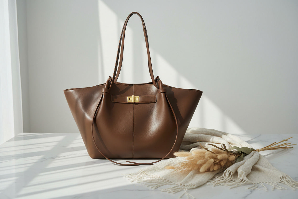 Large Tote Handbag with Zipper Spacious Shoulder Bag for Women