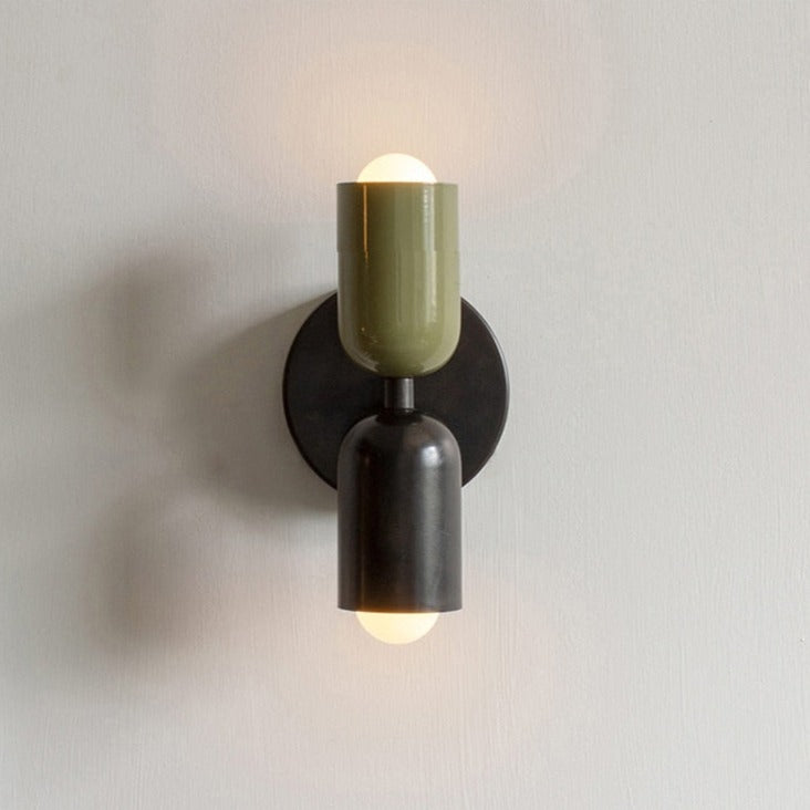 Colorful Modern Wall Sconce with Hand-Blown Glass Shade