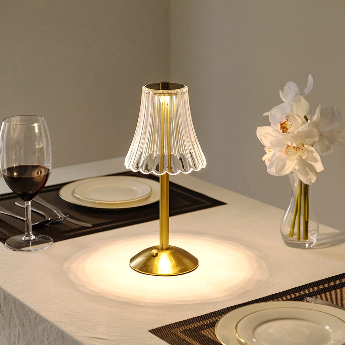 Crystal Touch Table Lamp Dimmable LED Bedside Nightstand Light