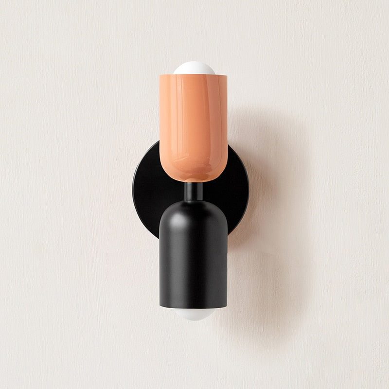 Colorful Modern Wall Sconce with Hand-Blown Glass Shade