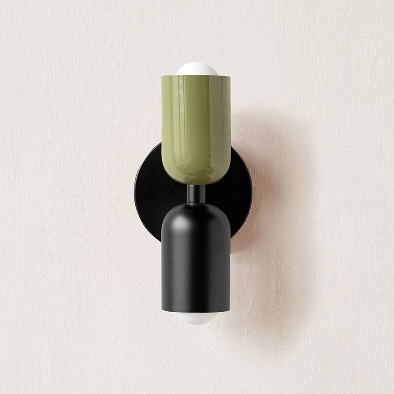 Colorful Modern Wall Sconce with Hand-Blown Glass Shade