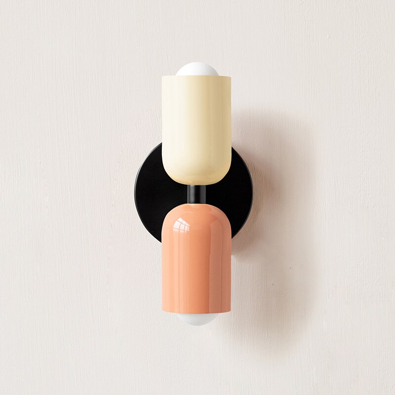 Colorful Modern Wall Sconce with Hand-Blown Glass Shade
