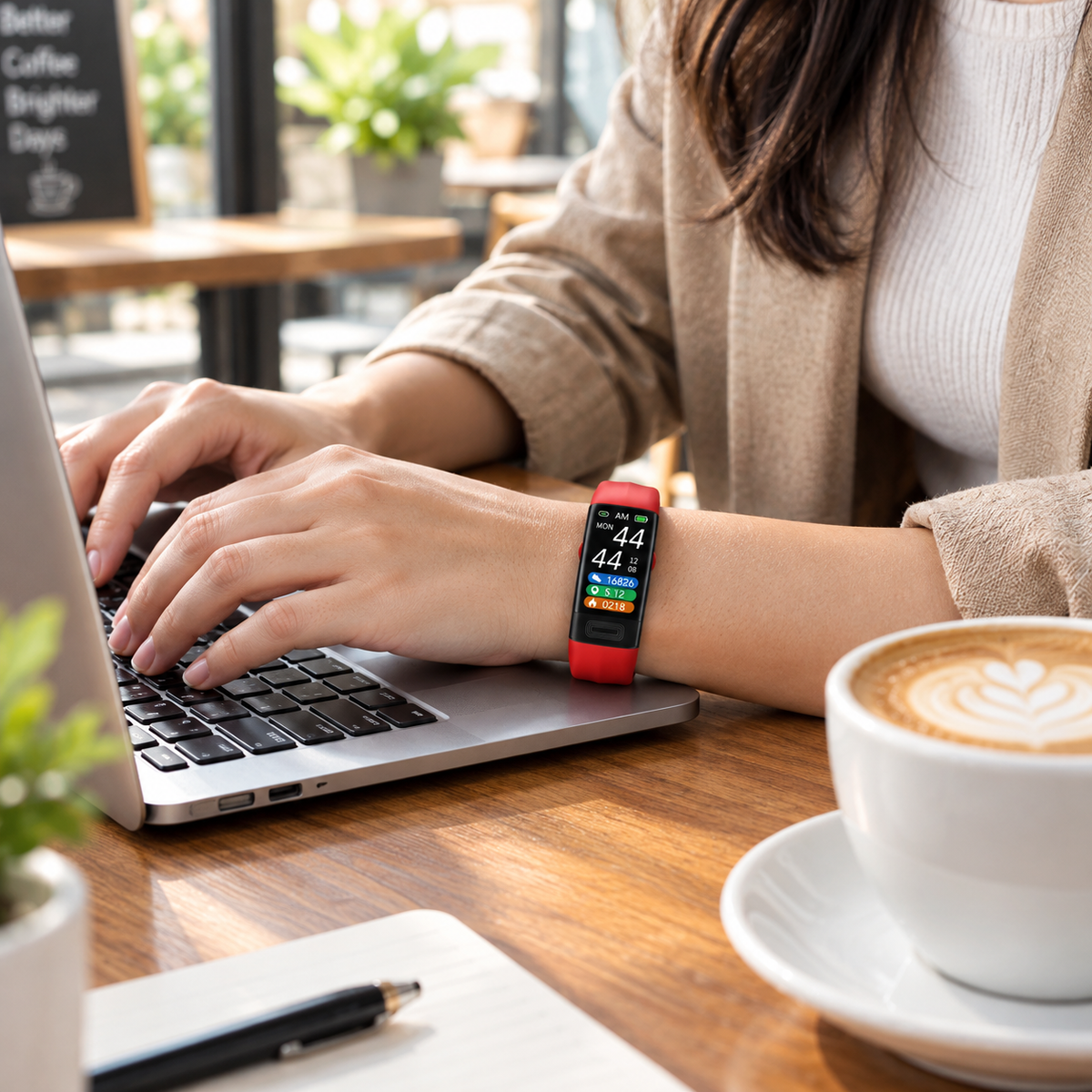 Smartwatch with Heart Rate and Sleep Tracking | Bluetooth Silicone Band Fitness Tracker