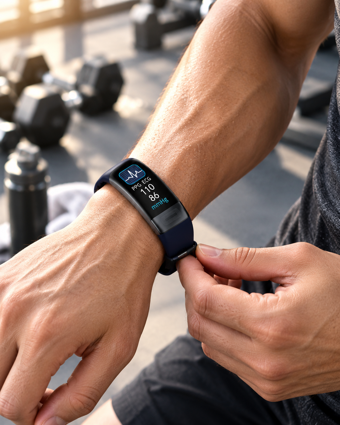 Smartwatch with Heart Rate and Sleep Tracking | Bluetooth Silicone Band Fitness Tracker