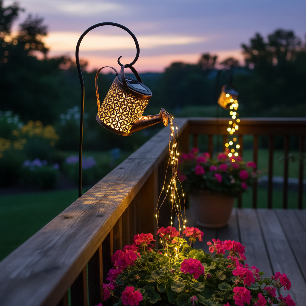 Solar Waterfall Garden Light with Flexible Copper Wire | Automatic Dusk Switch