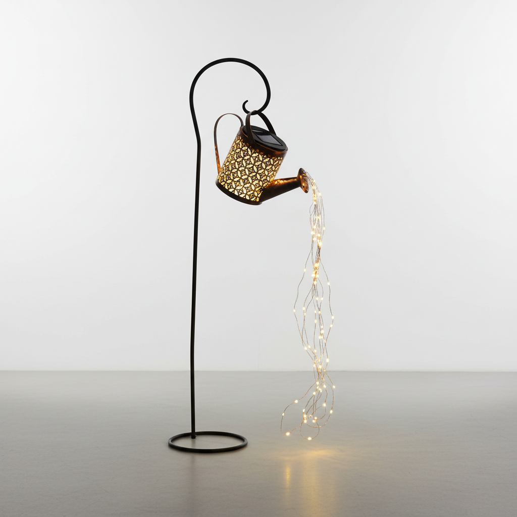 Solar Waterfall Garden Light with Flexible Copper Wire | Automatic Dusk Switch