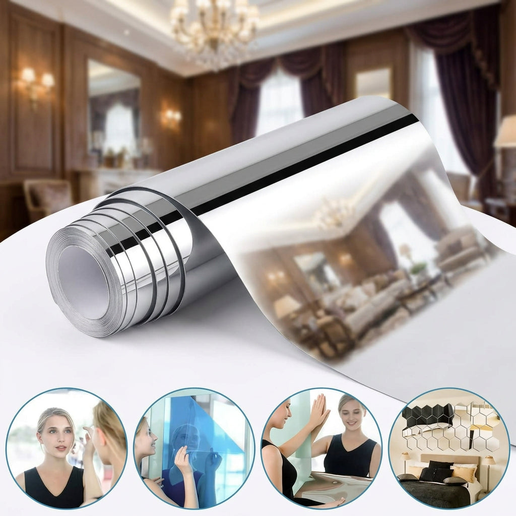 Reflexa | Shatterproof Mirror Sheet with Self-Adhesive Backing | Flexible Film for Walls