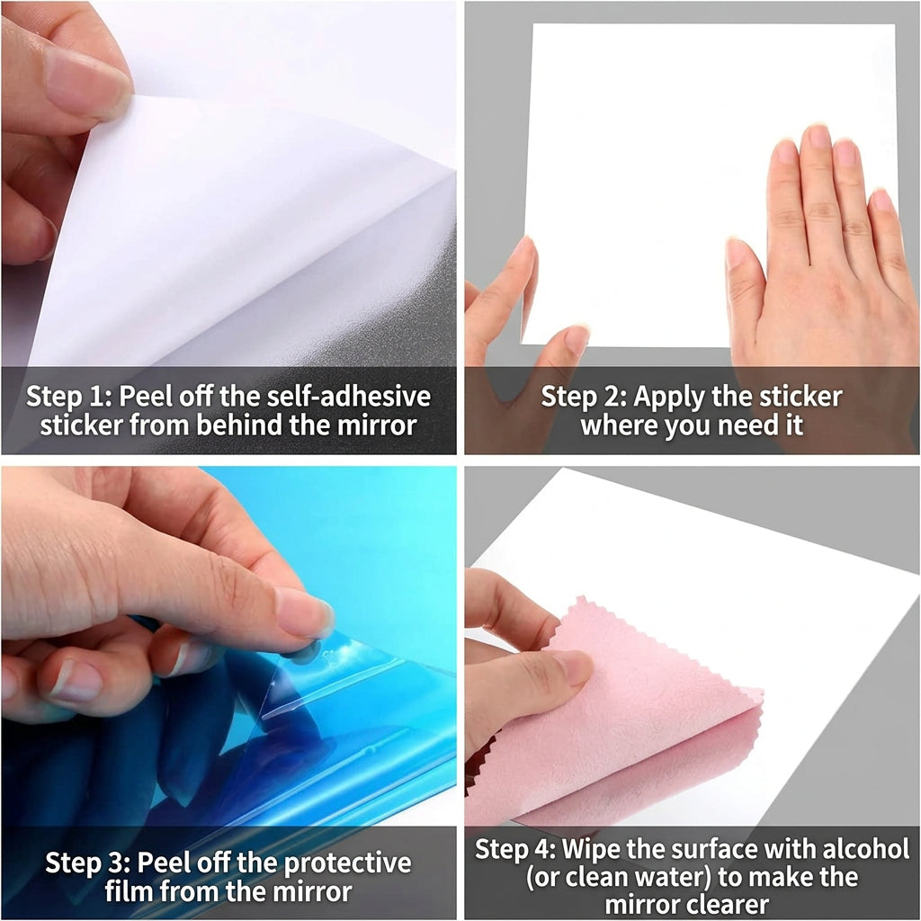 Reflexa | Shatterproof Mirror Sheet with Self-Adhesive Backing | Flexible Film for Walls