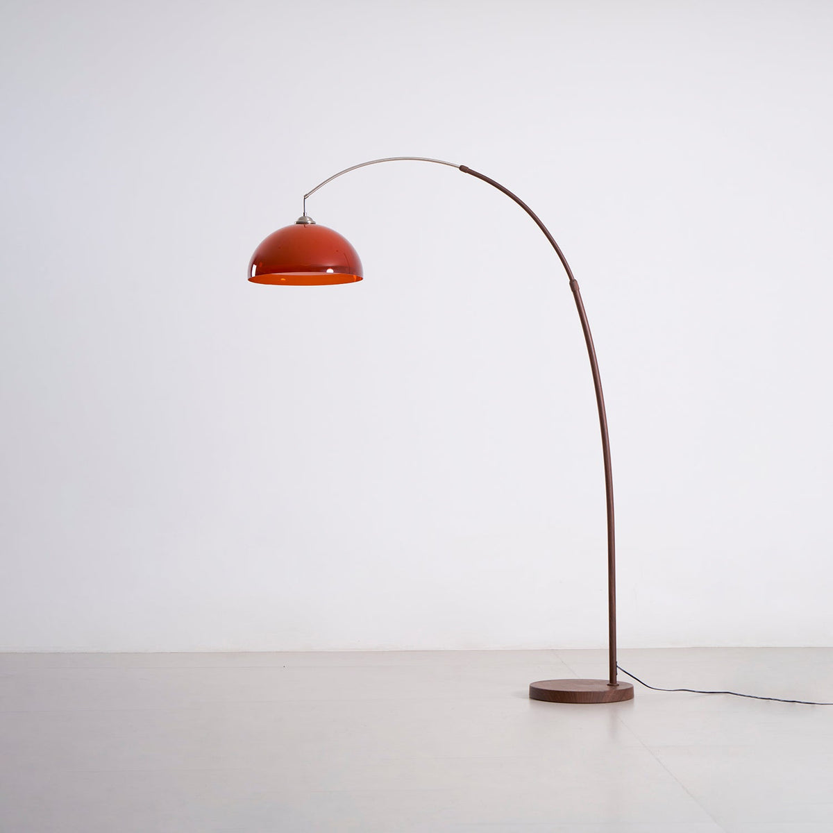 Arcova | Arc Floor Lamp with Amber Dome Shade | Adjustable Height Lamp for Reading Nooks