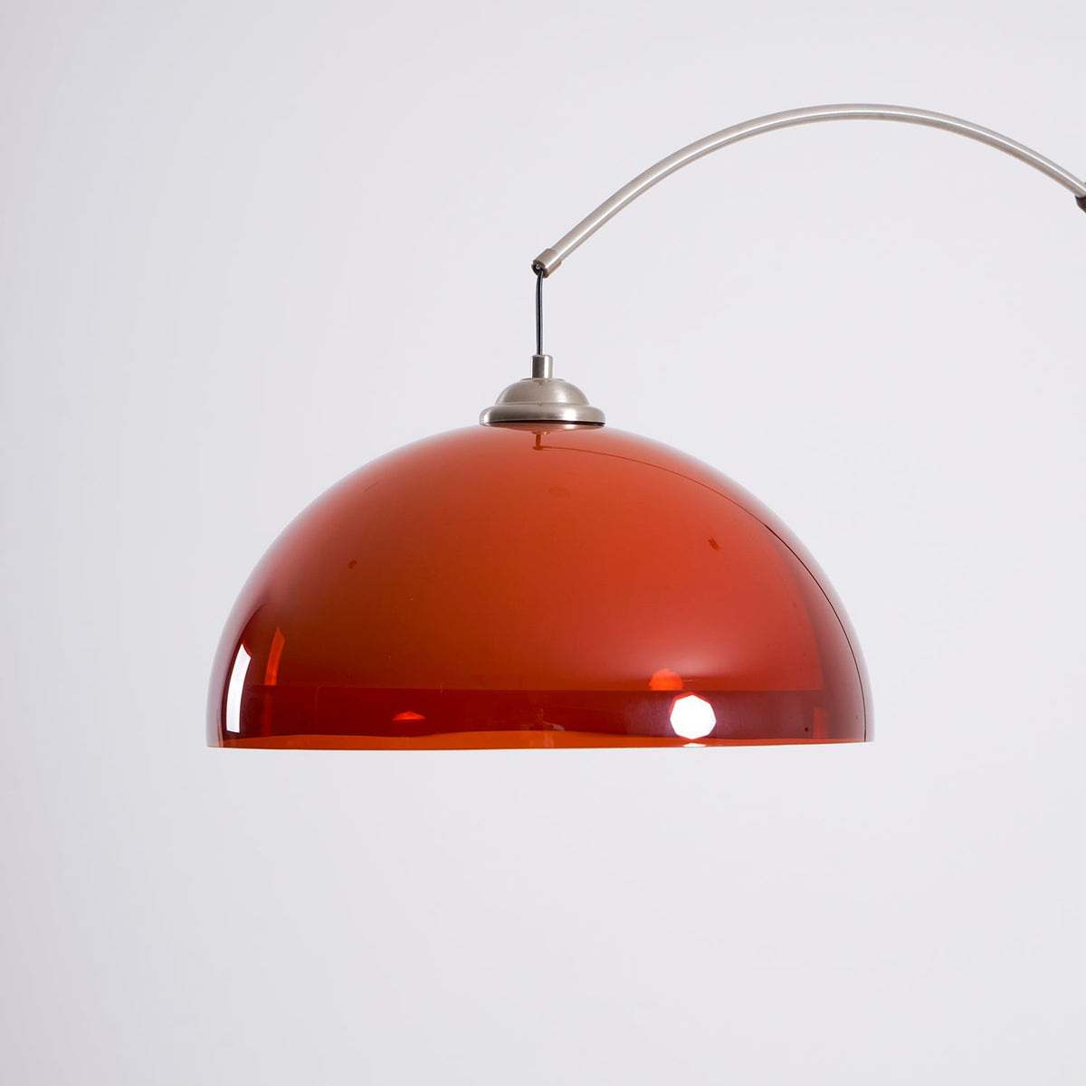Arcova | Arc Floor Lamp with Amber Dome Shade | Adjustable Height Lamp for Reading Nooks