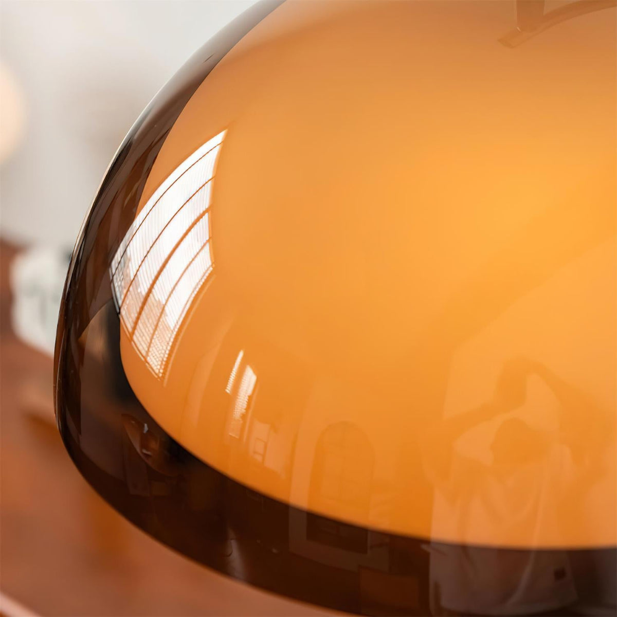 Arcova | Arc Floor Lamp with Amber Dome Shade | Adjustable Height Lamp for Reading Nooks