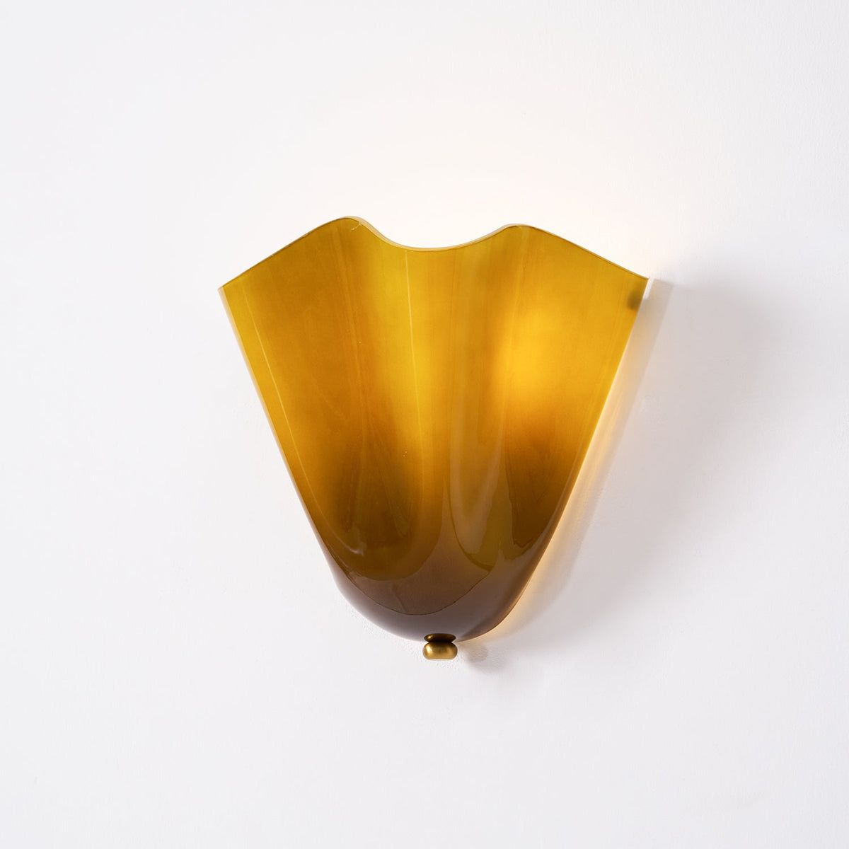 Petala | Hand Blown Glass Wall Sconce with Curved Shade, Dimmable Wall Lamp for Bedrooms