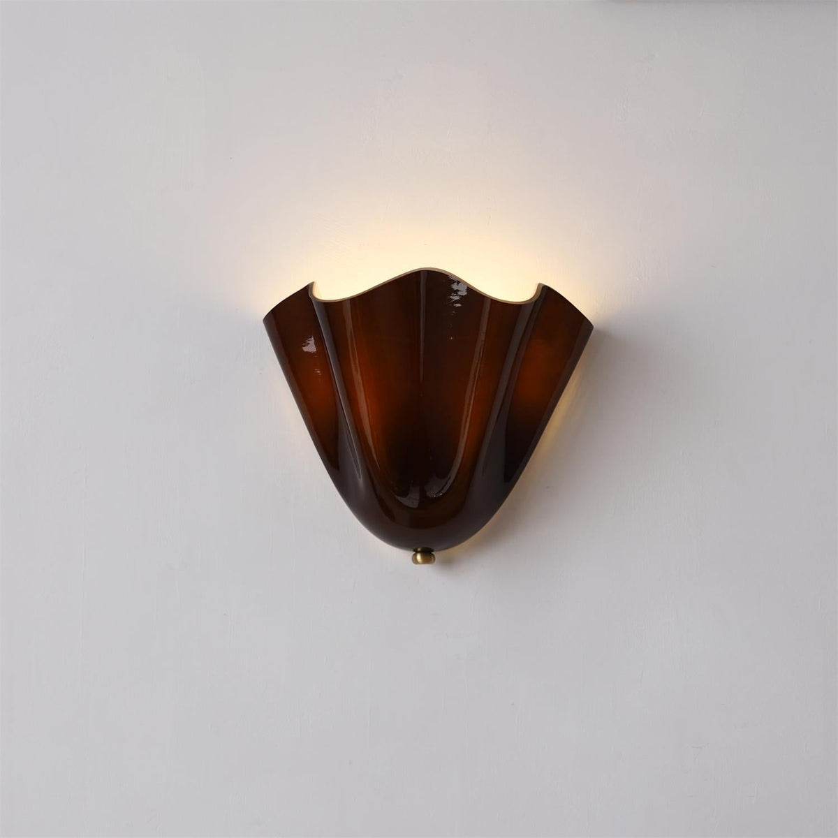 Petala | Hand Blown Glass Wall Sconce with Curved Shade, Dimmable Wall Lamp for Bedrooms