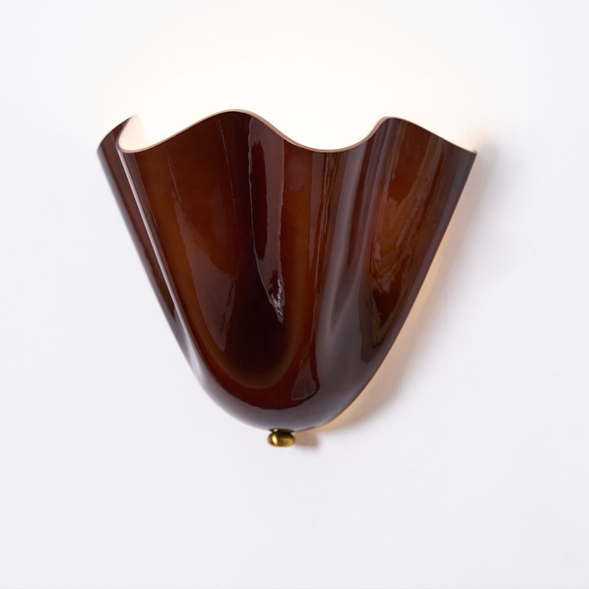 Petala | Hand Blown Glass Wall Sconce with Curved Shade, Dimmable Wall Lamp for Bedrooms