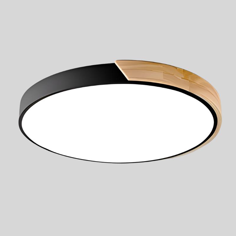 Nordic Wooden LED Ceiling Light Macaroon Round Flush Mount Lamp