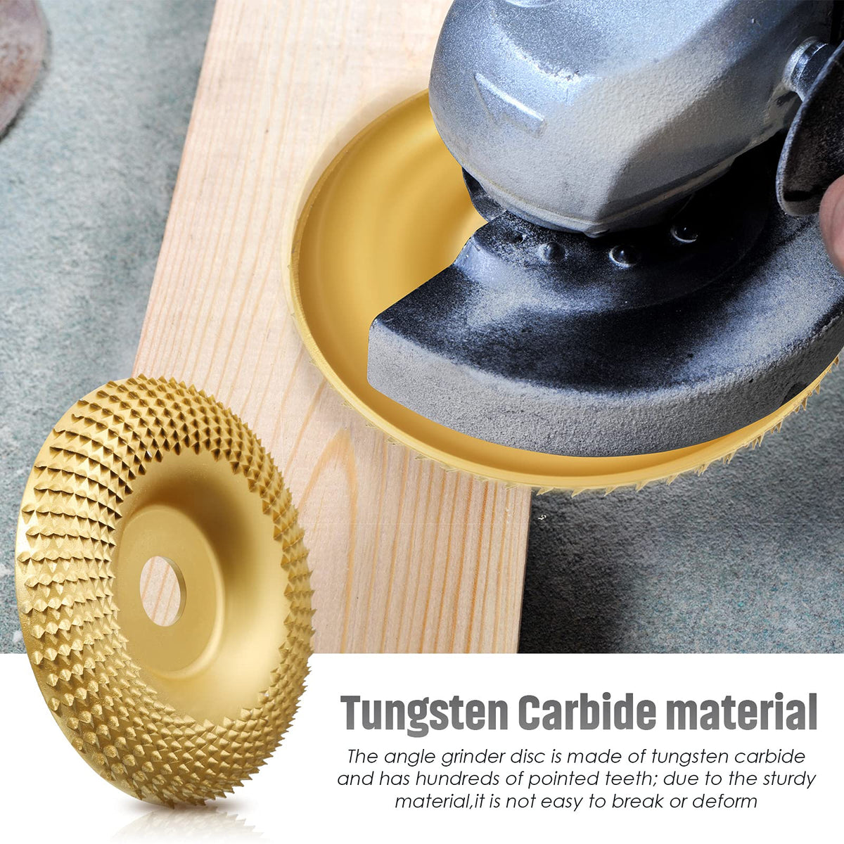 Carvexa | Tungsten Carbide Wood Carving Discs with 3 Shapes | Angle Grinder Kit for Wood