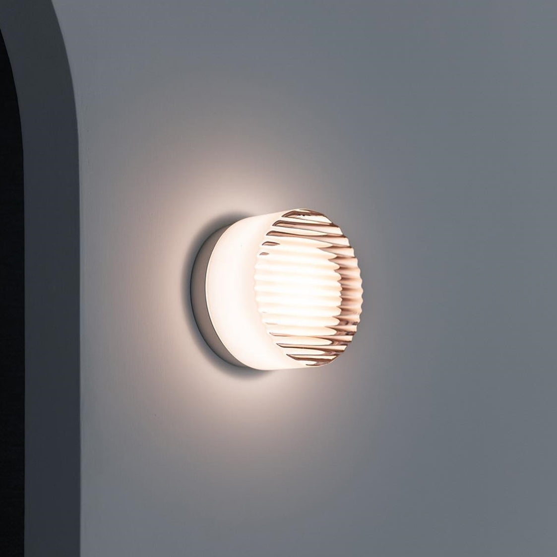Modern Round LED Wall Light Milk Glass Wall Sconce Lamp