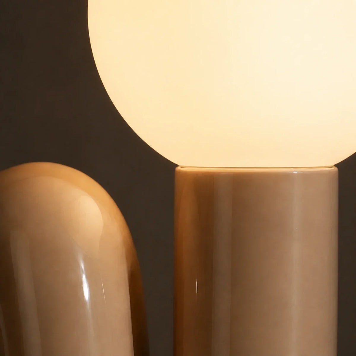 Sculptural S-Curve Table Lamp with Chrome Base | Frosted Glass Globe for Ambient Glow