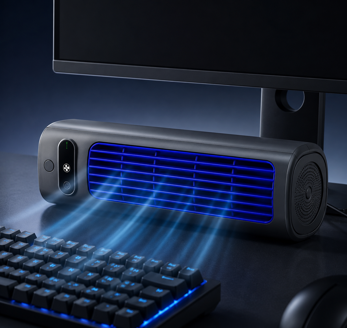 Breezonic | Portable Bladeless Air Cooler with 2000 mAh Battery - Quiet Cordless Cooling