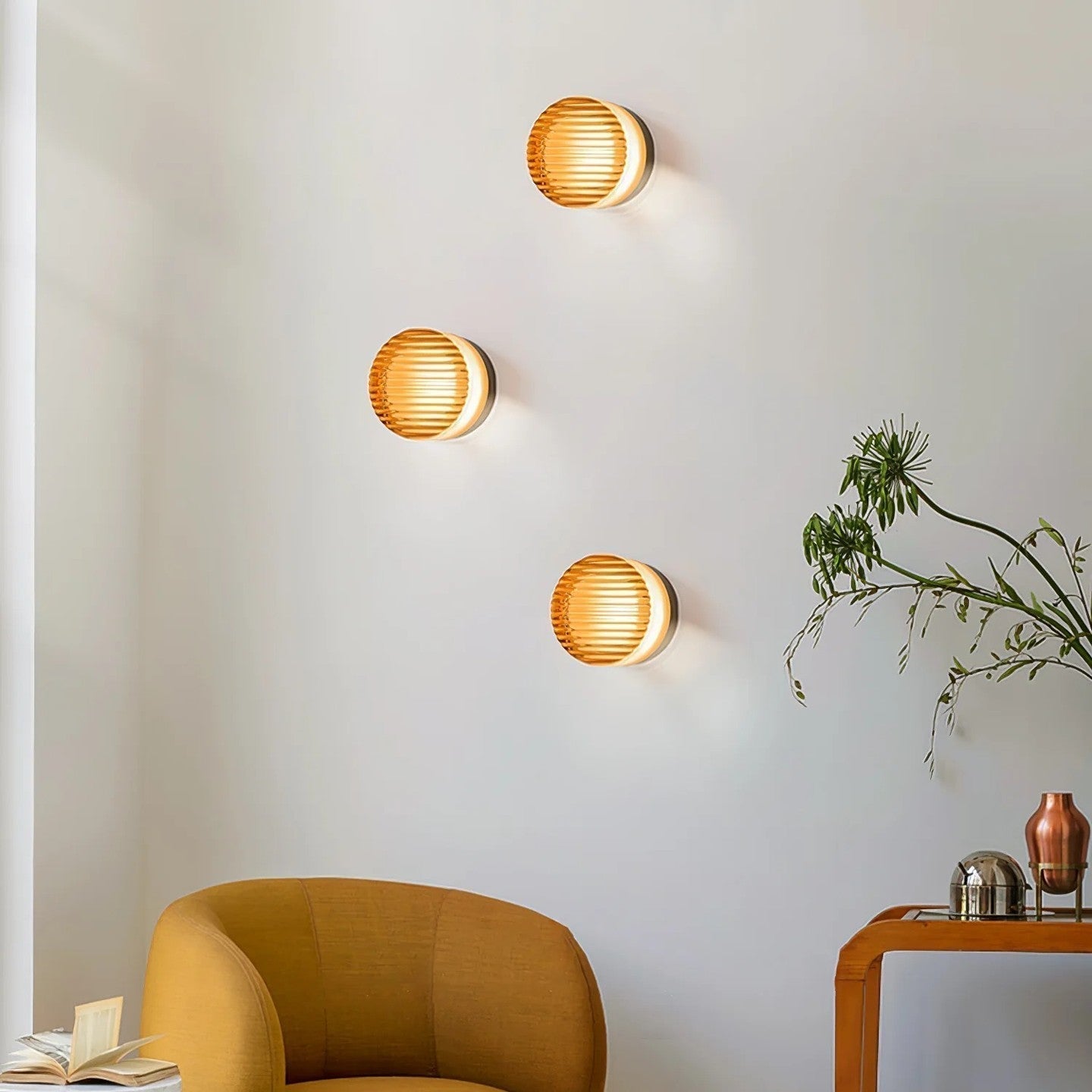 Modern Round LED Wall Light Milk Glass Wall Sconce Lamp