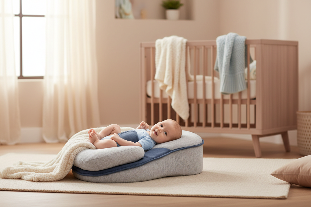 Anti Reflux Baby Lounger Elevated Infant Sleep Positioner Cushion