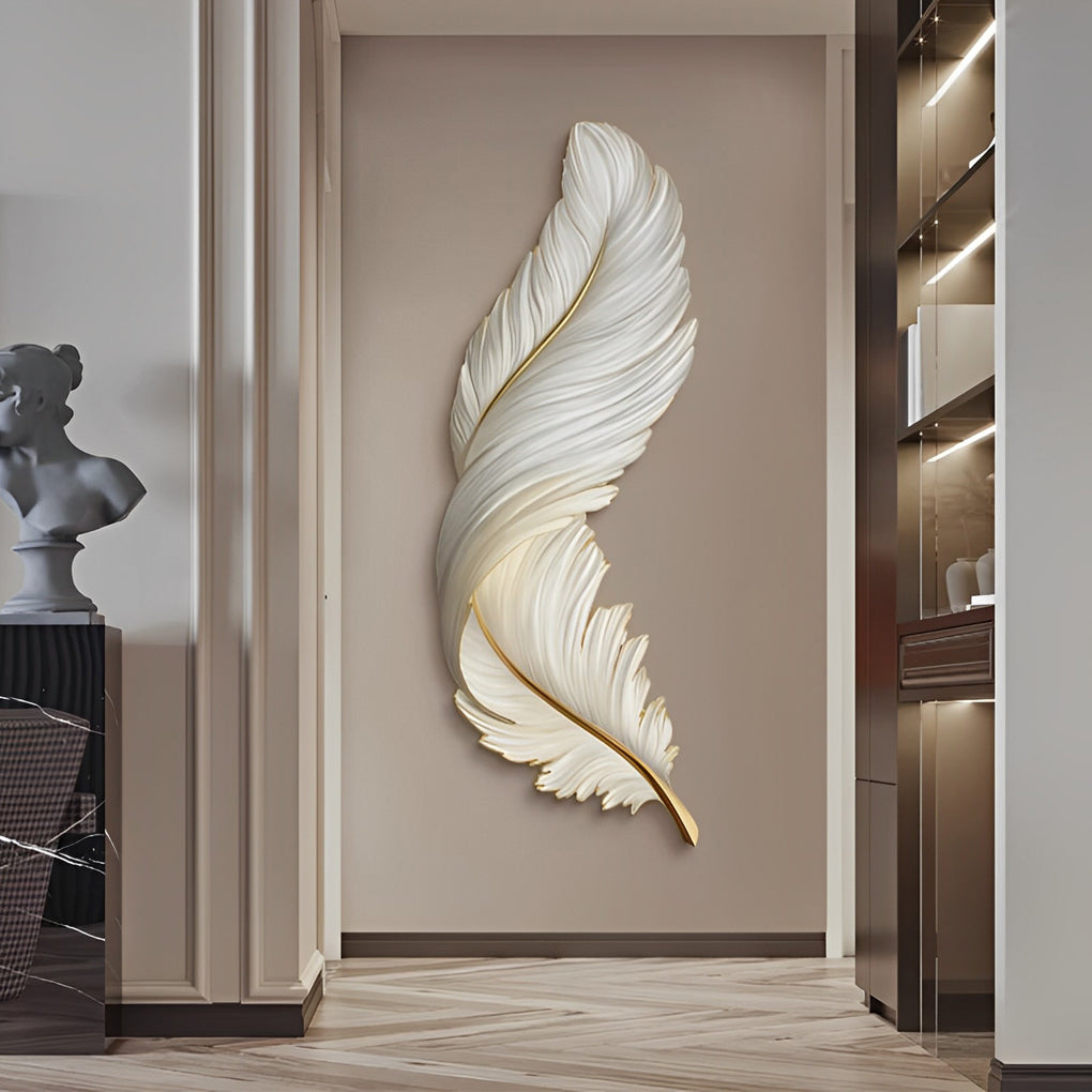 Feather LED Wall Art Lamp USB Remote Control Decorative Wall Light