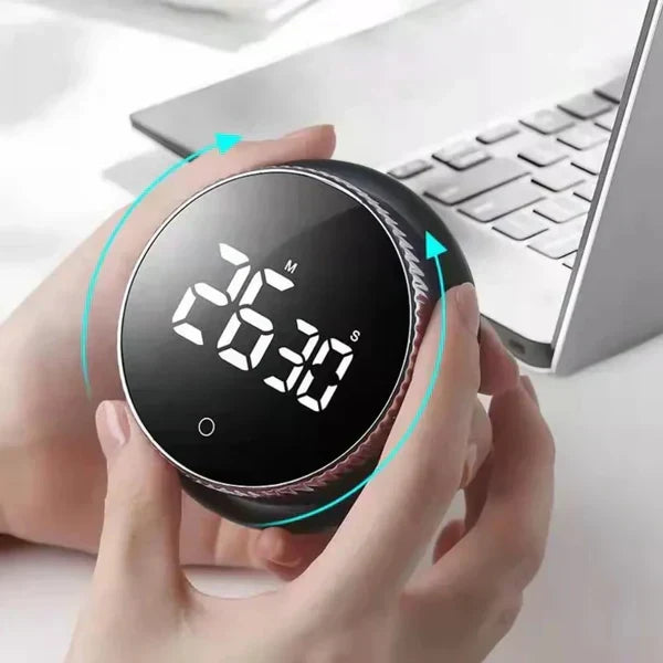 Tempo | Magnetic Base Productivity Timer with Push Button | Compact Timer for Work Focus