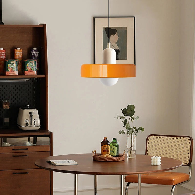 Bauhaus Dual-Tone Glass Pendant Light with Vibrant Colors | Modern Lamp