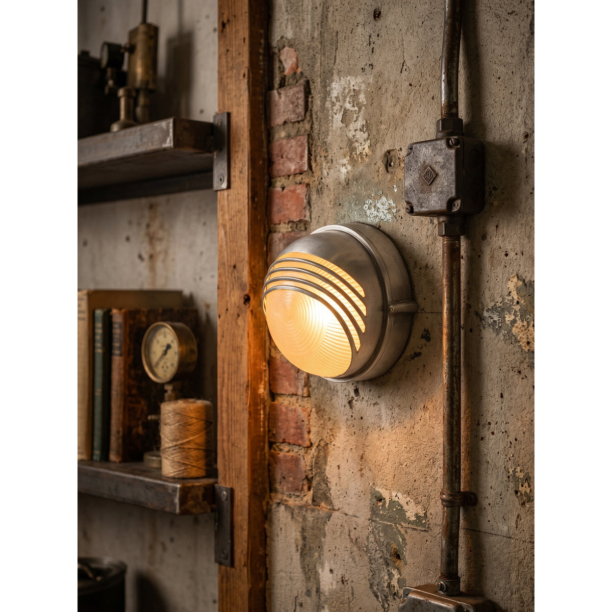 Aluminum Outdoor Bulkhead Wall Sconce with Sealed Glass | Weather-Resistant Light