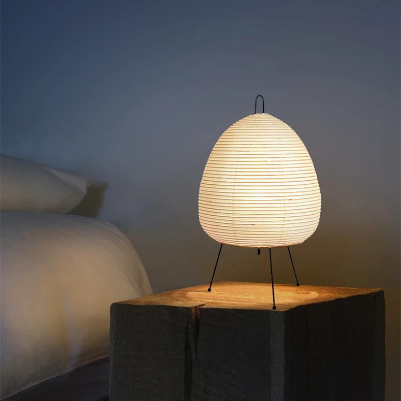 Japanese Rice Paper Table Lamp LED Soft Glow Paper Lantern Light