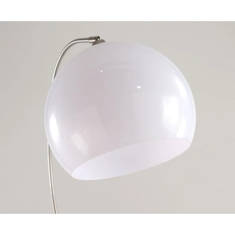 Chrome Arc Floor Lamp with Marble Base | Dimmable Mid-Century Light for Living Room