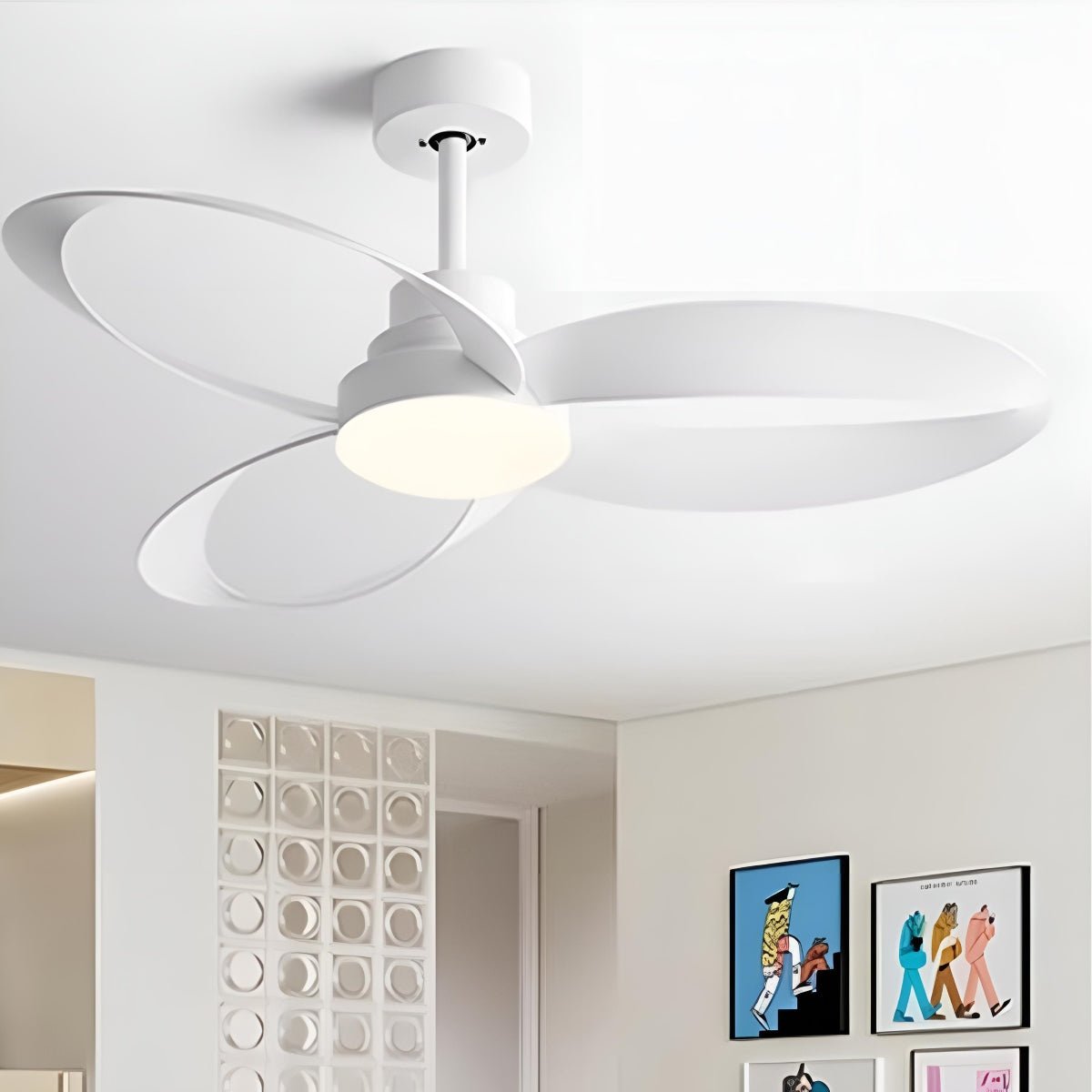 Modern Ceiling Fan Light 6-Speed DC LED 3CCT Remote