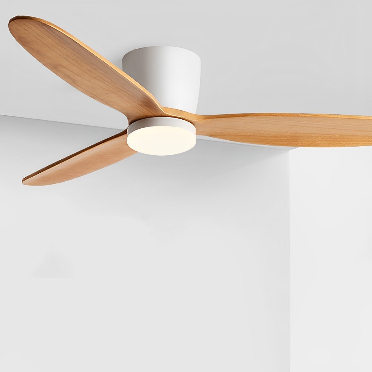 Modern Nordic Wood Ceiling Fan Light 6-Speed DC LED 3CCT