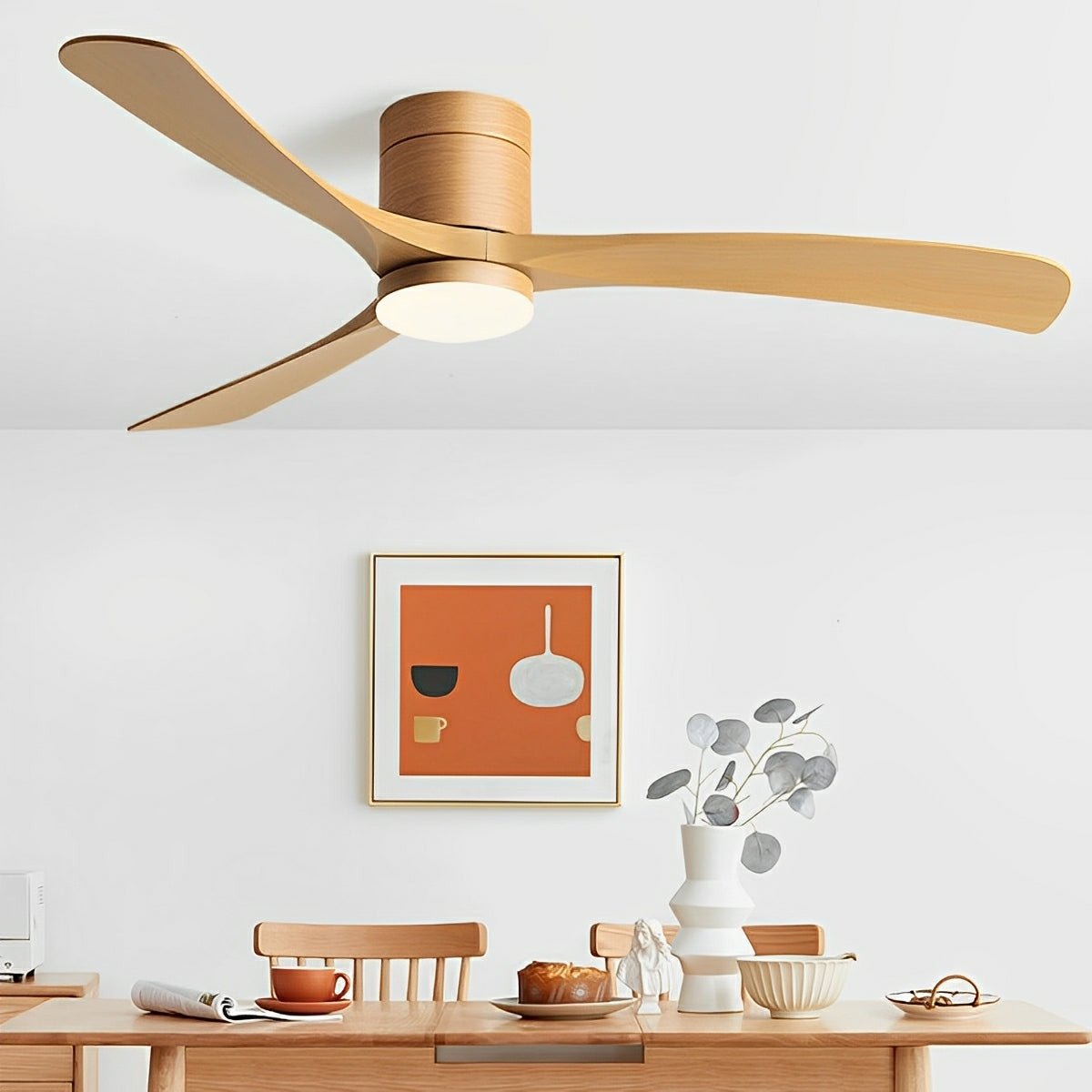 Modern Nordic Ceiling Fan Light 6-Speed DC LED 2400LM Remote 3CCT
