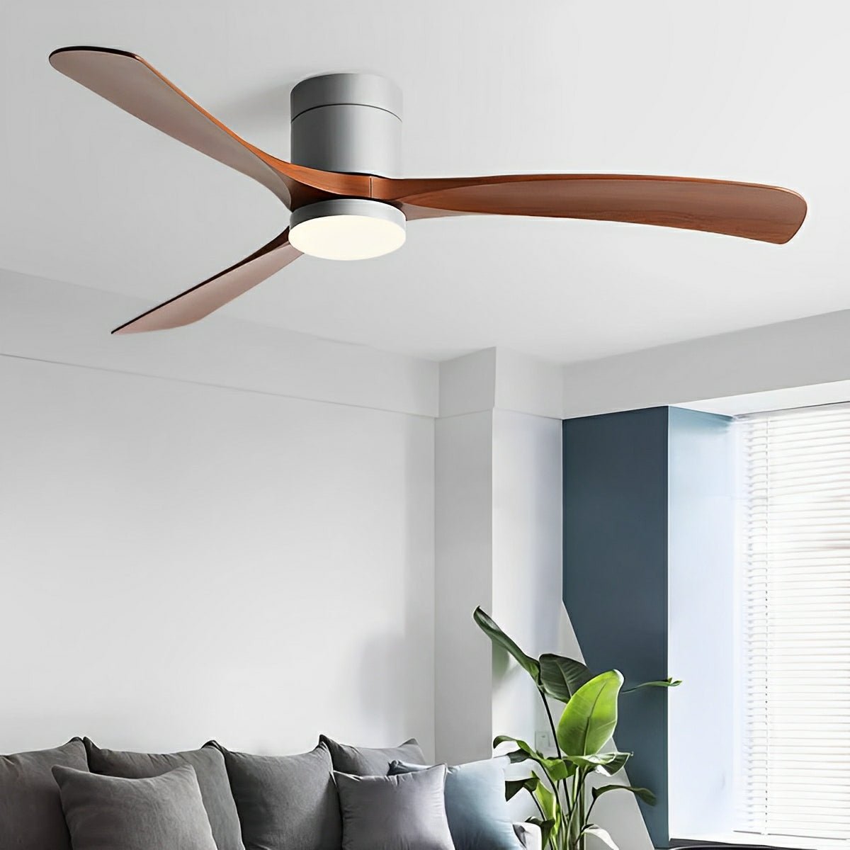 Modern Nordic Ceiling Fan Light 6-Speed DC LED 2400LM Remote 3CCT