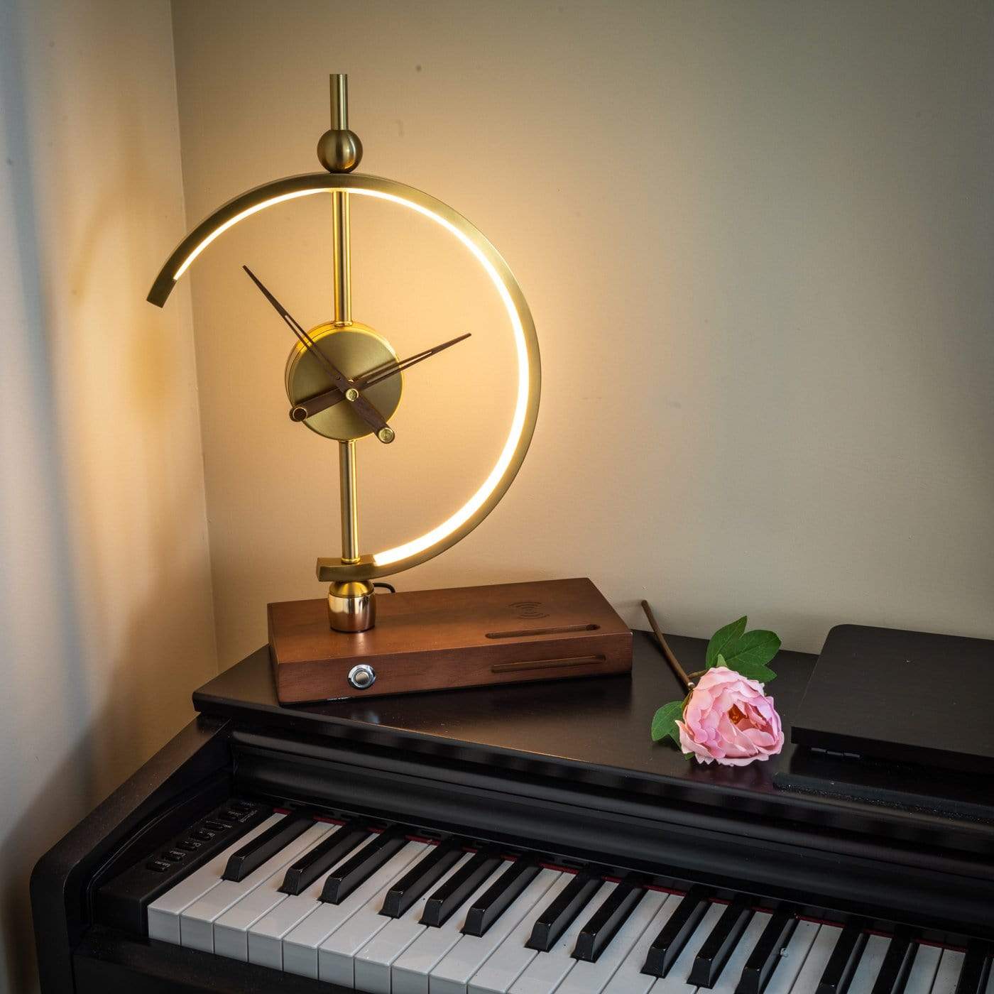 Nagoya LED Table Lamp with Clock Wireless Charging Dimmable Desk Light